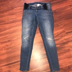 Side Panel Destroyed Maternity Jeans